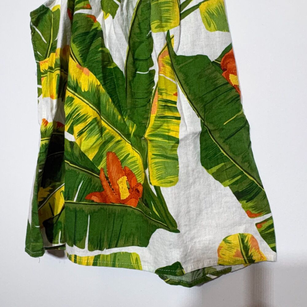 Cynthia Rowley Womens S Tropical Banana Leaf Linen Blend Halter Top Resort - Picture 5 of 11